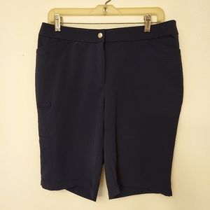 WEEKENDS BY CHICO'S SIZE 1 WOMENS CONTEMPORARY BLUE SHORTS SIDE ZIPPER POCKET